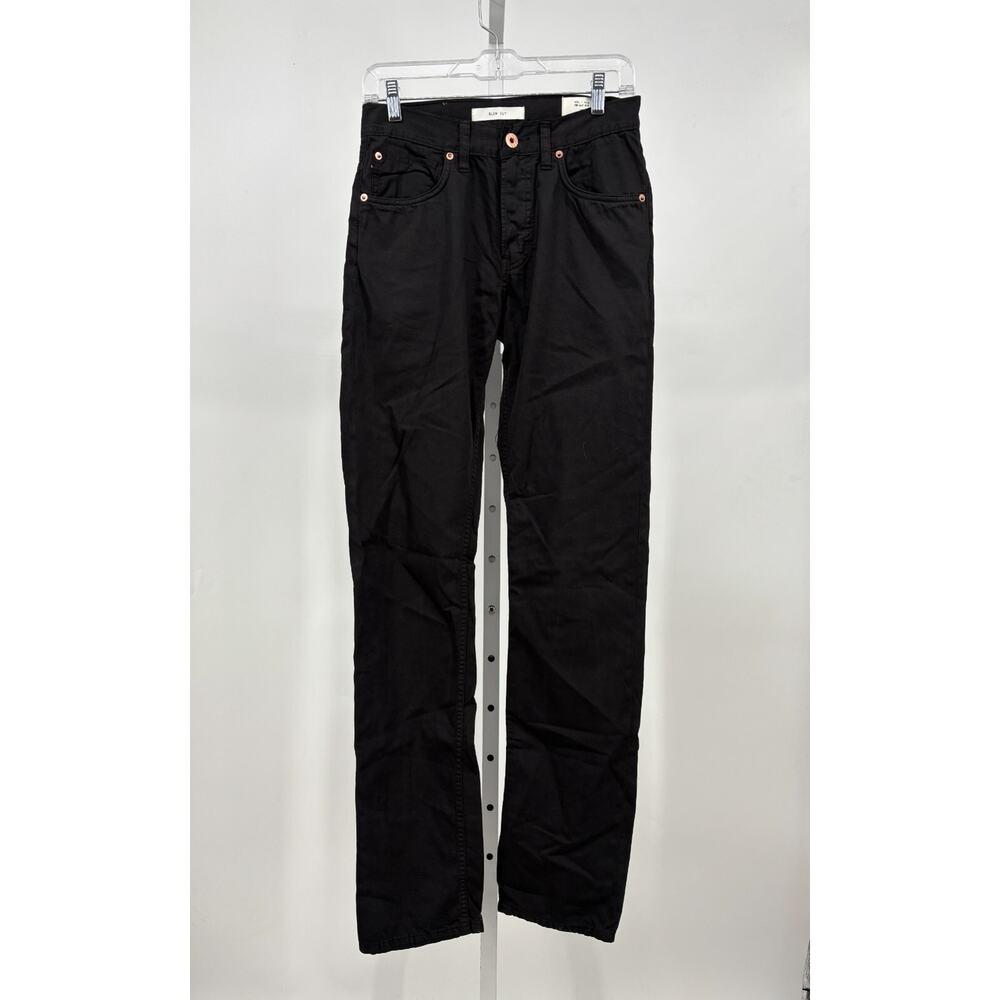 Billy Reid Mens Jeans 28 Black Straight Leg Slim Fit Made in USA Grunge Classic